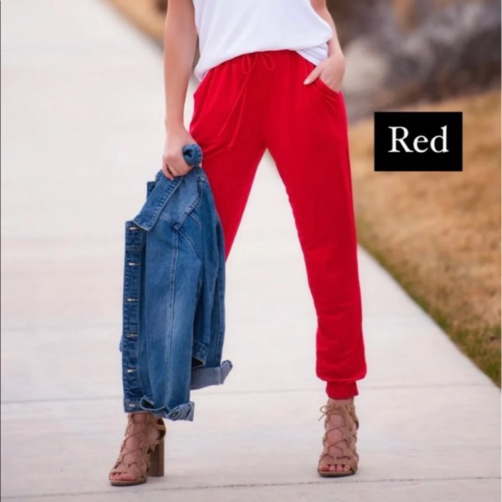 SexyModest Brigitte Brianna Red Joggers